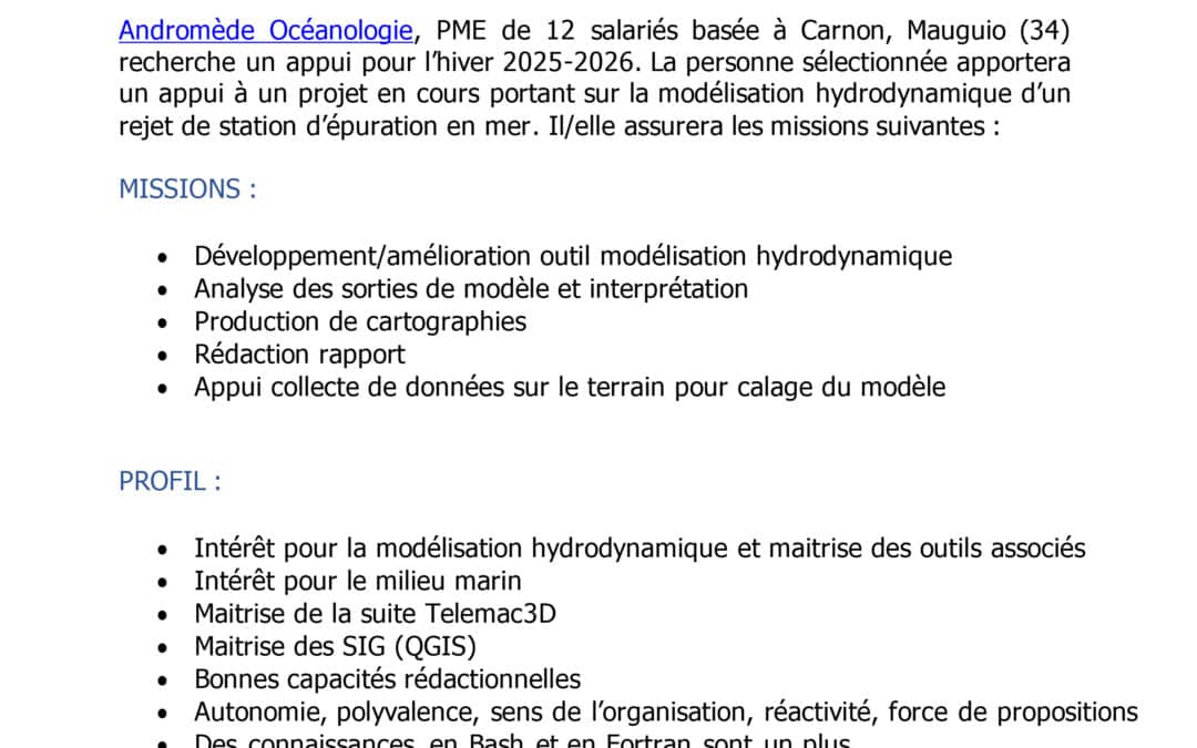 CDD Modélisation hydrodynamique
